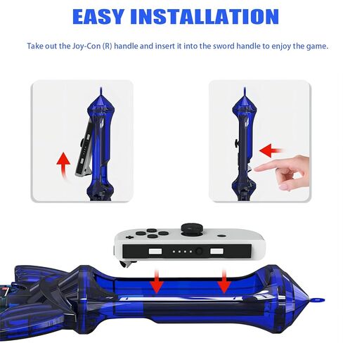 ملحقات سيف KOEBSHPE لجهاز نينتندو سويتش، ملحقات سيف Skyward لجهاز Switch Sports/Legend of Zelda: Tears of the Kingdom/Skyward Sword HD، مع 12 فتحة لبطاقة ألعاب Switch (أزرق) in Kuwait