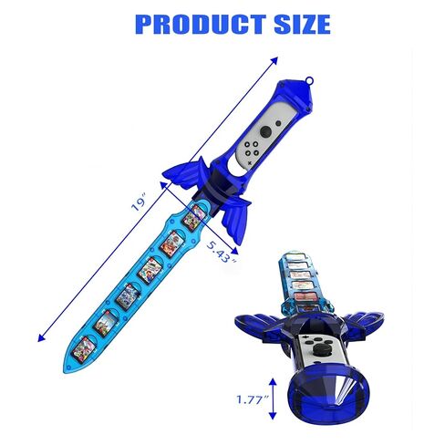 ملحقات سيف KOEBSHPE لجهاز نينتندو سويتش، ملحقات سيف Skyward لجهاز Switch Sports/Legend of Zelda: Tears of the Kingdom/Skyward Sword HD، مع 12 فتحة لبطاقة ألعاب Switch (أزرق) in Kuwait