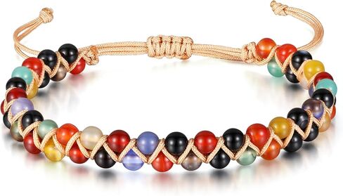 7 Chakra Bracelets for Women Handmade Natural Jasper Stone Healing Bead Bracelet Women Men Boho Friendship Inspirational Jewelry Natural Jasper Stone Double Layer Healing Bead Jewelry Gifts in Saudi Arabia