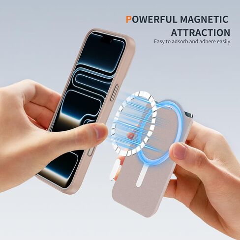 لمحفظة MagSafe مع حامل، محفظة هاتف مغناطيسية [حامل 4 بطاقات] [حجب RFID]، حامل بطاقة ائتمان للهاتف الخلوي لهاتف iPhone 17/16/15/14/13/12 - ذهبي صحراوي in Kuwait