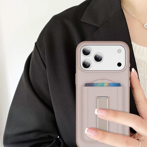 لمحفظة MagSafe مع حامل، محفظة هاتف مغناطيسية [حامل 4 بطاقات] [حجب RFID]، حامل بطاقة ائتمان للهاتف الخلوي لهاتف iPhone 17/16/15/14/13/12 - ذهبي صحراوي in Kuwait