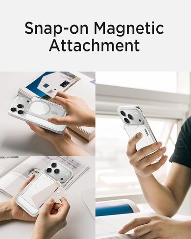 Miimall Magnetic Wallet for iPhone 17/16/15/14 Series, [2-Card] Mag Safe Card Holder Secure Flip Cover, Minimalist Hard PC Durable Pixelsnap Magnet Phone Wallet for Pixel 10 Pro/XL/Fold Crystal Clear in Saudi Arabia