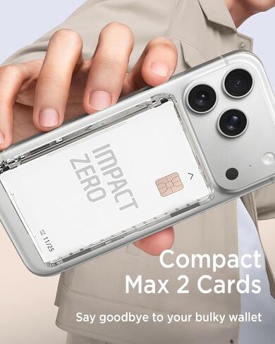 Miimall Magnetic Wallet for iPhone 17/16/15/14 Series, [2-Card] Mag Safe Card Holder Secure Flip Cover, Minimalist Hard PC Durable Pixelsnap Magnet Phone Wallet for Pixel 10 Pro/XL/Fold Crystal Clear in Saudi Arabia