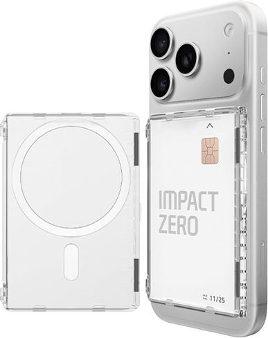 Miimall Magnetic Wallet for iPhone 17/16/15/14 Series, [2-Card] Mag Safe Card Holder Secure Flip Cover, Minimalist Hard PC Durable Pixelsnap Magnet Phone Wallet for Pixel 10 Pro/XL/Fold Crystal Clear in Saudi Arabia