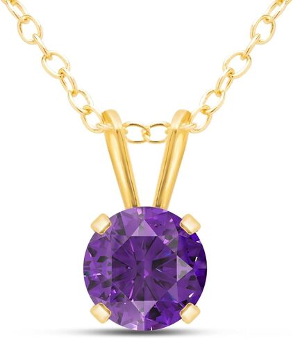 قلادة SuperJeweler من الأحجار الكريمة سوليتير 1/2 قيراط من الذهب مع سلسلة مجانية - تتوفر خيارات متعددة من الأحجار الكريمة in Saudi Arabia