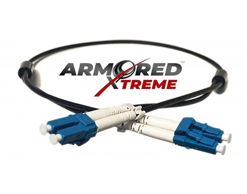 FiberCablesDirect LC LC OS2 Armored Xtreme Fiber Optic Patch Cable – Crush-Resistant Corning Glass | 0.5m (1.6ft) | Built for Industrial Installs, Warehouses, Outdoor Conduit in Kuwait