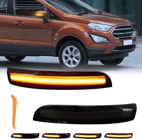 Amber&Blue Sequential LED Side Mirror Turn Signal Lights for Ford Kuga Escape Ecosport 2013-2018 Focus 2012-2018 C-Max 2013-2017 Set of 2 Smoked Lens in Saudi Arabia