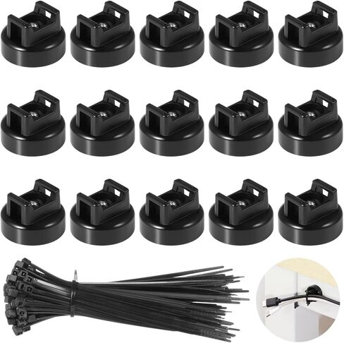 Magnetic Cable Zip Tie Mounts, 25 Pcs Magnets with 100 Pcs Cable Zip Ties, Multipurpose Magnetic Cables Holder for Cables Management, Wire Management Bases in Saudi Arabia