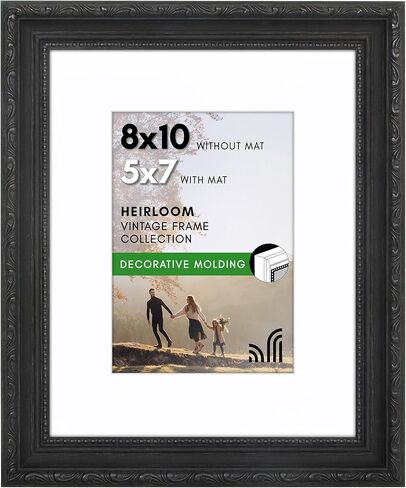 Americanflat 16x20 Picture Frame with Polished Plexiglass - Use as 11x14 Frame with Mat or Display 16x20 Photo Without Mat - Ornate Picture Frames for Wall Display - Silver in Saudi Arabia
