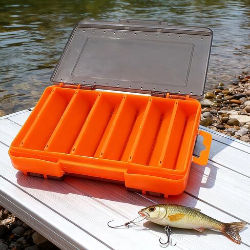 Fishing Tackle Box Double Sided Bait Storage Case Gray Waterproof Organizer for Fishing Gear Trips and Outdoor Use in Saudi Arabia