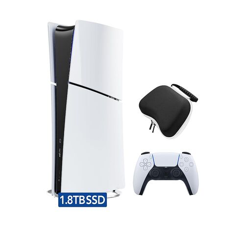 وحدة تحكم الإصدار الرقمي لجهاز PlayStation 5 Slim المحسنة بسعة 1.8 تيرابايت ووحدة التحكم وحقيبة وحدة التحكم Mytrix - أبيض، وحدة تحكم الألعاب PS5 النحيفة بسعة 1.8 تيرابايت PCIe SSD in Kuwait
