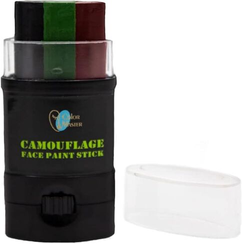 عصا طلاء الوجه المموهة 3 ألوان | طلاء وجه الصيد متعدد الألوان للتمويه وكرات الطلاء واستخدام Airsoft (CAMO) in Kuwait