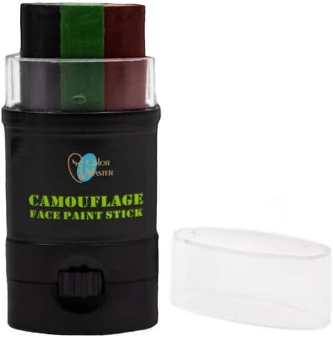 عصا طلاء الوجه المموهة 3 ألوان | طلاء وجه الصيد متعدد الألوان للتمويه وكرات الطلاء واستخدام Airsoft (CAMO) in Kuwait