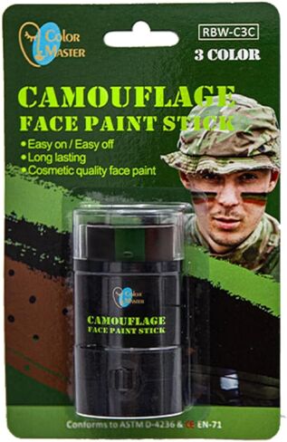 عصا طلاء الوجه المموهة 3 ألوان | طلاء وجه الصيد متعدد الألوان للتمويه وكرات الطلاء واستخدام Airsoft (CAMO) in Kuwait