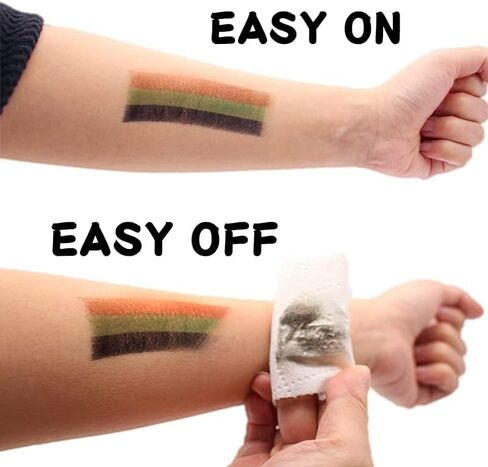 عصا طلاء الوجه المموهة 3 ألوان | طلاء وجه الصيد متعدد الألوان للتمويه وكرات الطلاء واستخدام Airsoft (CAMO) in Kuwait