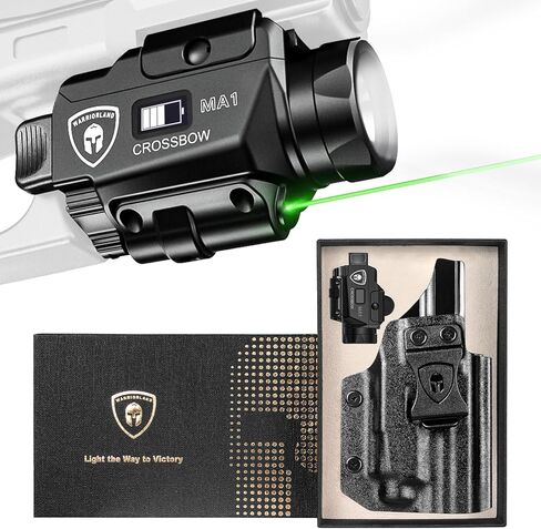 WARRIORLAND M&P 9 M2.0 Holster with 800-Lumen MA1 Laser Light, Fits S&W M&P 9 M2.0 Pistols (3.6" /4.0'' /4.25" Barrel), LED Flashlight Green Laser, Rechargeable | Power Indicator, IWB/OWB Holster in Saudi Arabia