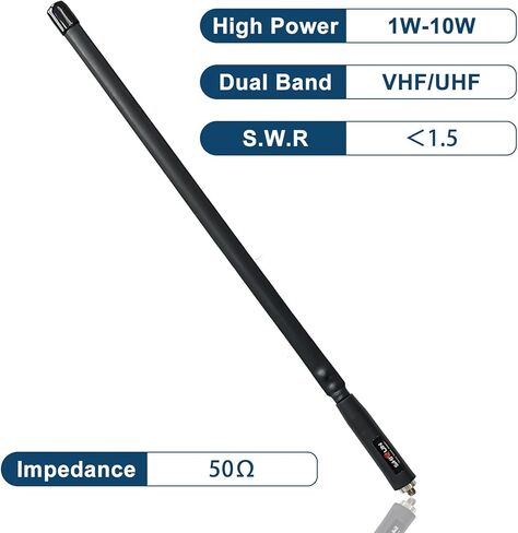 هوائي تكتيكي UV-9R Pro قابل للطي لراديو GMRS UV-9G ثنائي الاتجاه UV-9R Plus 48 سم/18.8 بوصة ثنائي النطاق VHF UHF SMA-أنثى طويل المدى محمول متوافق مع UV-S9 Plus in Saudi Arabia