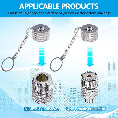 TUOLNK 5pcs Waterproof Protective Cover Dust Cap with Chain for N Female/SO239 UHF Female Connector N Female Adapter Walkie Talkie Accessories RF Connector in Saudi Arabia