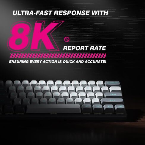 E-YOOSO Hz-61 60% RGB Mechanical Gaming Keyboard Wired, Magnetic Switch, PBT Keycaps, Hot Swappable Mechanical Keyboard Compact Desigh for PC/Mac in Saudi Arabia