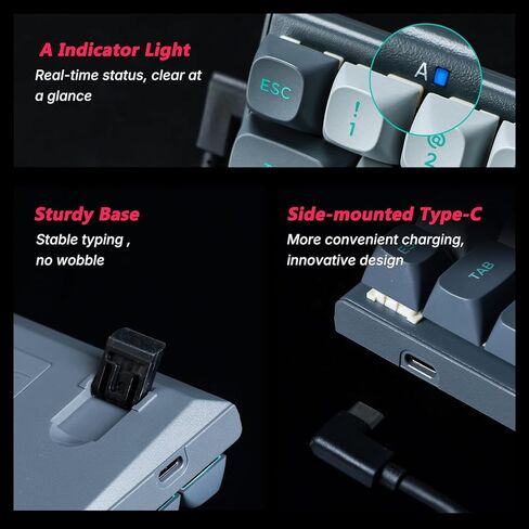 E-YOOSO Hz-61 60% RGB Mechanical Gaming Keyboard Wired, Magnetic Switch, PBT Keycaps, Hot Swappable Mechanical Keyboard Compact Desigh for PC/Mac in Saudi Arabia