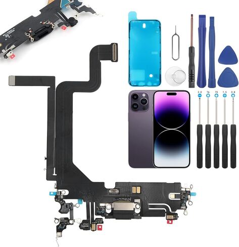 YHX-US Charging Port Replacement for iPhone 14 Pro Max USB Dock Connector Flex Cable Microphone Replacement for iPhone 14 Pro Max A2894 A2651 A2893 A2895 with Repair Tools in Kuwait
