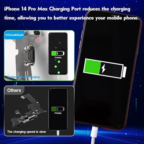 YHX-US Charging Port Replacement for iPhone 14 Pro Max USB Dock Connector Flex Cable Microphone Replacement for iPhone 14 Pro Max A2894 A2651 A2893 A2895 with Repair Tools in Kuwait