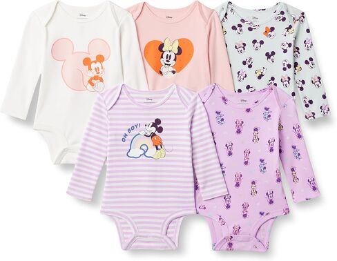 Amazon Essentials Disney | Marvel | Star Wars Unisex Babies' Long-Sleeve Bodysuits, Pack of 5 in Saudi Arabia