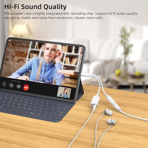 موزع AreMe USB C 1 في 3 مخرج، محول سماعة رأس وشاحن USB C إلى 3.5 مم، كابل دونجل جاك سماعة رأس مزدوج من النوع C مع شحن سريع PD 60 وات in Saudi Arabia