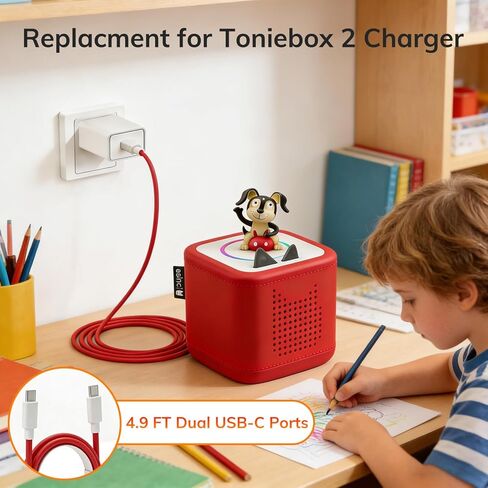 Replacement Charger for Toniebox 2, 5ft Type-C Charging Cable and Adapter Fit for Tonie Box 2 in Kuwait