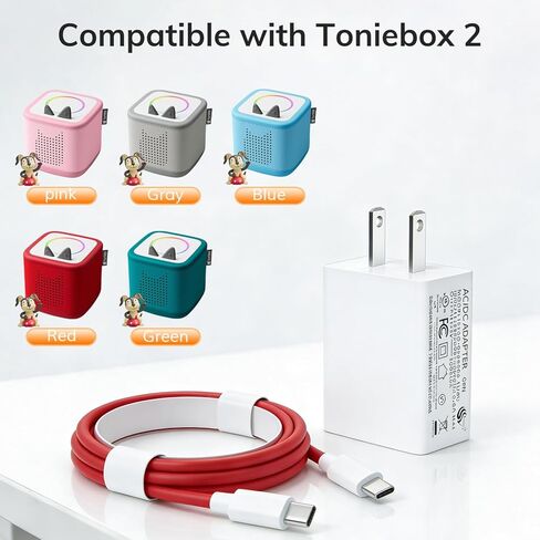 Replacement Charger for Toniebox 2, 5ft Type-C Charging Cable and Adapter Fit for Tonie Box 2 in Kuwait