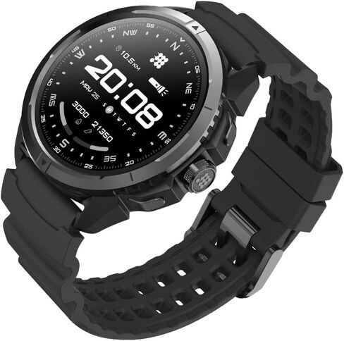 ساعة ذكية Cubitt Terra Rugged مع نظام تحديد المواقع العالمي (GPS) ثنائي النطاق، وشاشة AMOLED مقاس 1.48 بوصة، وخرائط غير متصلة بالإنترنت، وVITA AI، ومدرب الذكاء الاصطناعي، ودرجة الاستعداد، و5ATM، وبطارية تدوم 14 يومًا - أسود سبج in Kuwait