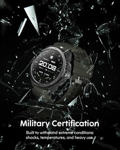 ساعة ذكية Cubitt Terra Rugged مع نظام تحديد المواقع العالمي (GPS) ثنائي النطاق، وشاشة AMOLED مقاس 1.48 بوصة، وخرائط غير متصلة بالإنترنت، وVITA AI، ومدرب الذكاء الاصطناعي، ودرجة الاستعداد، و5ATM، وبطارية تدوم 14 يومًا - أسود سبج in Kuwait