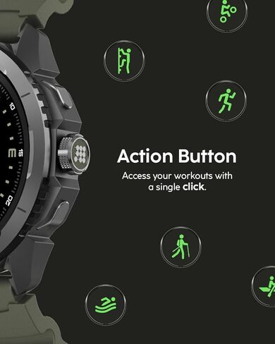 ساعة ذكية Cubitt Terra Rugged مع نظام تحديد المواقع العالمي (GPS) ثنائي النطاق، وشاشة AMOLED مقاس 1.48 بوصة، وخرائط غير متصلة بالإنترنت، وVITA AI، ومدرب الذكاء الاصطناعي، ودرجة الاستعداد، و5ATM، وبطارية تدوم 14 يومًا - أسود سبج in Kuwait