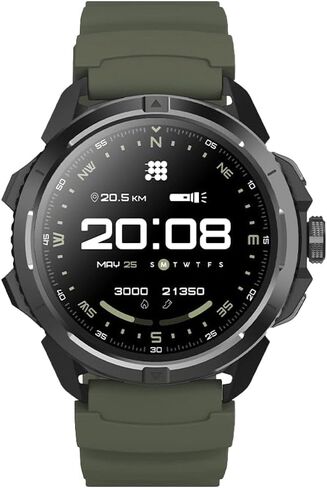 ساعة ذكية Cubitt Terra Rugged مع نظام تحديد المواقع العالمي (GPS) ثنائي النطاق، وشاشة AMOLED مقاس 1.48 بوصة، وخرائط غير متصلة بالإنترنت، وVITA AI، ومدرب الذكاء الاصطناعي، ودرجة الاستعداد، و5ATM، وبطارية تدوم 14 يومًا - أسود سبج in Kuwait