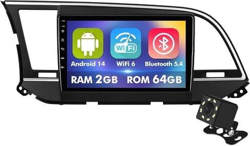 9 Inch IPS Touchscreen Android 14 Car Stereo for Hyundai Elantra 2016 2017 2018 with Wireless CarPlay & Android Auto 2+64GB Car Radio, Support WiFi 6, Bluetooth,5.4, Backup Camera, SWC in Saudi Arabia