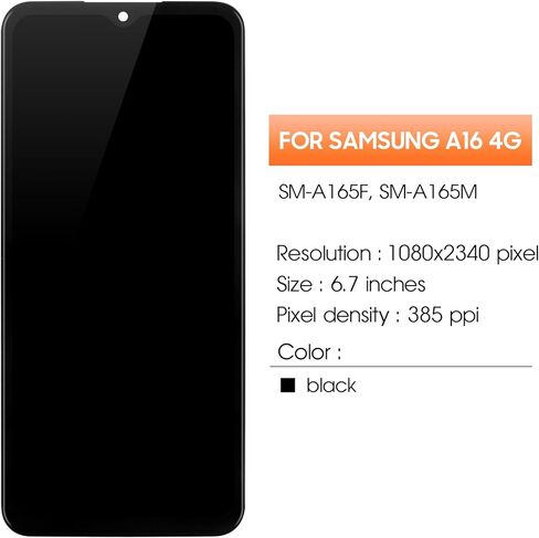 INCELL لهاتف Samsung Galaxy A16 4G استبدال شاشة Samsung A16 4G LCD SM-A165F، SM-A165F/DS، SM-A165M، SM-A165M/DS مجموعة شاشة رقمية LCD تعمل باللمس مع إطار (ليس لـ 5G) in Kuwait