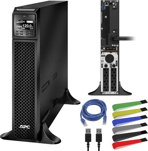 APC UPS 1500VA Smart-UPS Single Phase Online Uninterruptible Power Supply (SRT1500XLA) + Network Cable + Wire Ties in Saudi Arabia