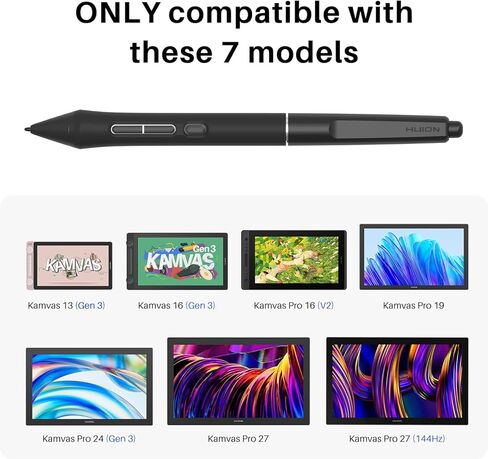 HUION PW600 PenTech 4.0 Battery-Free Stylus Compatible with Kamvas 13 (Gen 3), Kamvas 16 (Gen 3), Kamvas Pro 19, Kamvas Pro 27, Kamvas Pro 16 V2, Kamvas Pro 24 (Gen 3), Kamvas Pro 27 (144Hz) in Saudi Arabia