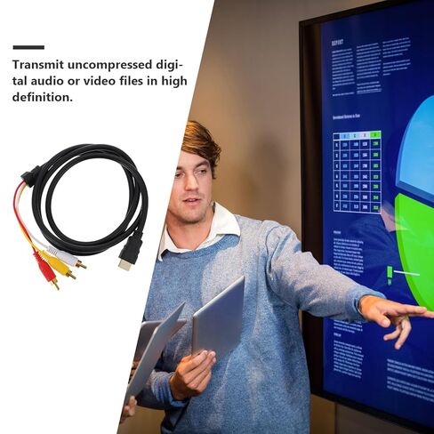 Homoyoyo High-Definition Multimedia Interface to Composite Adapter Cable for TV DVD HDTV Connecting Wire with High-Definition Video Transmission Uncompressed Audio-Video Patch Cord for Home in Saudi Arabia