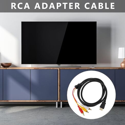 Homoyoyo High-Definition Multimedia Interface to Composite Adapter Cable for TV DVD HDTV Connecting Wire with High-Definition Video Transmission Uncompressed Audio-Video Patch Cord for Home in Saudi Arabia