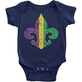 Threadrock Unisex Baby Mardi Gras Fleur De Lis Infant Bodysuit in Kuwait