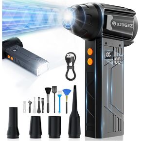 منفضة هواء مضغوط مع مصباح يدوي، منفضة هواء كهربائية 180000 دورة في الدقيقة، 4 تروس مع شاشة عرض منفضة كهربائية عالية السرعة مع فوهات متعددة الأغراض للكمبيوتر ولوحة المفاتيح والخارجية والمنزل والسيارة in Kuwait