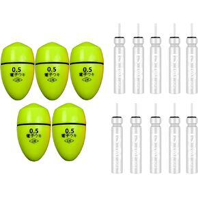 5-Pack Glow in Dark Fishing Bobbers - Crystal-Clear Electronic Floats with Corrosion-Resistant Plastic & Super Bright Lights for Night Angling in Saudi Arabia