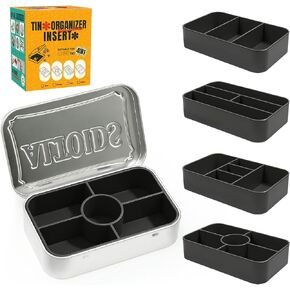 4-Pack Tin Organizer Inserts Compatible with Altoids 1.76oz Mint Tins – Ideal Dividers for Personal Essentials, Travel Storage of Pills, Jewelry, Art Supplies, or Fishing Gear(Blue) in Kuwait