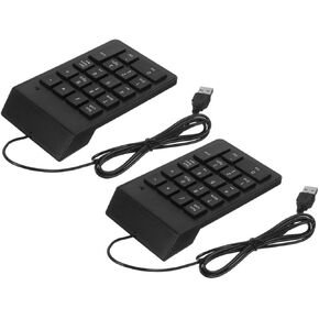 TEHAUX 2 قطعة USB لوحة المفاتيح الرقمية 18-مفتاح Numpad الصامت للمحاسبة المالية كمبيوتر محمول حاسوب شخصي مكتبي استخدام المكتب in Saudi Arabia