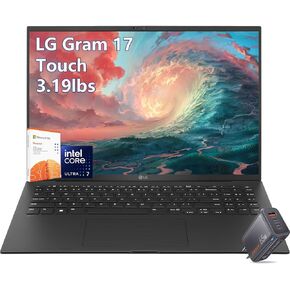 لاب توب LG-gram - شاشة لمس 17 بوصة 2.5K - معالج Intel Core Ultra 7 - ذاكرة وصول عشوائي 32 جيجابايت - 2 تيرابايت PCIe SSD - Windows 11 - لوحة مفاتيح بإضاءة خلفية - 2025 AI PC Copilot - رفيع للغاية وخفيف الوزن - أعمال الأعمال in Saudi Arabia