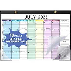 تقويم مكتب Timart 2026-2027، تقويم 18 شهرًا من يناير 2026 إلى يونيو 2027، كبير 17 بوصة × 12 بوصة تقويم شهري لسطح المكتب مع واقيات الزوايا للمدرسة المنزلية والمكتب (موضوع العطلات) in Kuwait