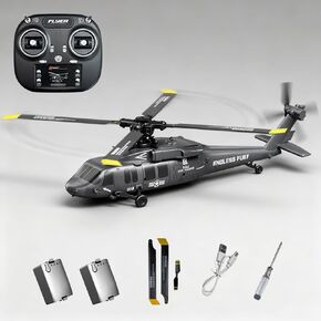 طائرة هليكوبتر بلاك هوك K200 RC، نموذج محاكاة بهلوانية 6 قنوات مع وضع التدفق البصري، قادرة على الطيران المقلوب (أخضر/2 بطارية) in Kuwait