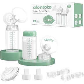 أجزاء مضخة متوافقة مع Spectra S1 S2 S9 Plus - طقم قطع غيار مضخة الثدي Spectra مكون من قطعتين مع حواف 24 مم، زجاجات 10 أونصة (300 مل)، صمامات منقار البط، أنابيب، واقيات التدفق الخلفي، غير أصلية in Kuwait