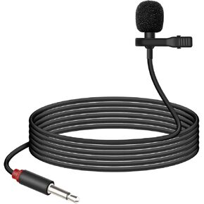 GELRHONR 3.5mm Lavalier Microphone, 3.5mm(1/8") TS Plug Invisible Lapel Microphone Wired for Public Speaking Amplifiers, Video Production, Events, Conferences 4.9FT (TS) in Kuwait